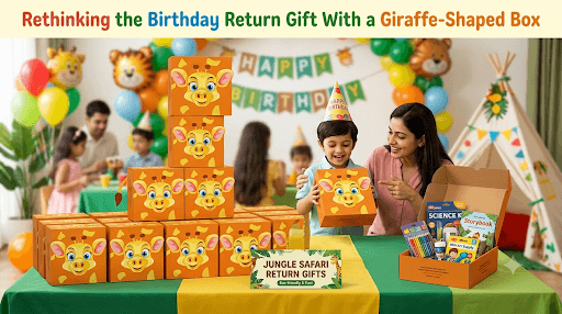 Rethinking the Birthday Return Gift With a Giraffe-Shaped Box